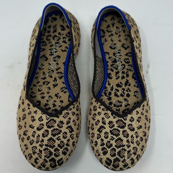 Rothy's Spotted Leopard Animal Round Toe Flats Women’s Size 9.5 Washable Shoes - Picture 3 of 12